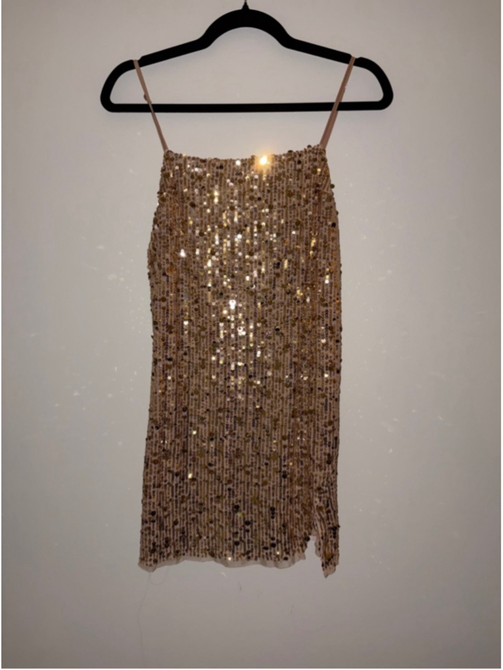 Women's Free People Gold Sequin Mini Dress S